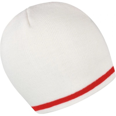 Result Headwear Čepice R 368X s kontrastními pruhy COT-28368X90399 Bílá/červená