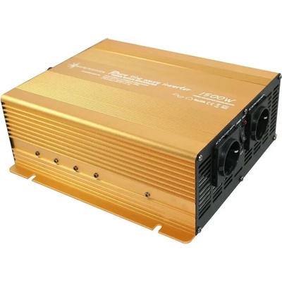 solartronics Инвертор 12V 1500 Watt Power USB 2.1A Пълна Синусоида - златна серия (0212151GE)