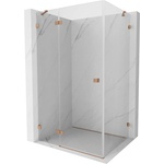 Mexen Lunar лява шарнирна душ кабина 85 x 80 см, прозрачна, матиран месинг - 834-085-080-65-00-L (834-085-080-65-00-L)