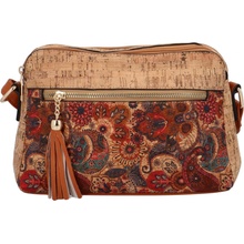 Módní dámská korková crossbody Meria vzor flora