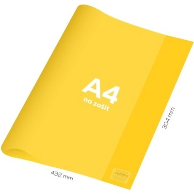 JUNIOR Obal na zošit A4 PVC 432x304 mm transparentný/žltý