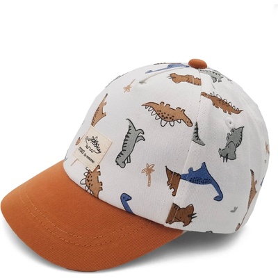 maximo Детска шапка с козирка maximo Kid's Mini Boy's Cap Dino, Hook-and-Loop Closure Cap - Wollweiß / Rehbraun - размер 47 cm (904-6351-0111)