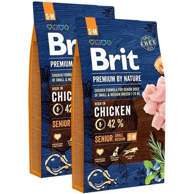 Brit Premium by Nature Senior S-M Chicken 2 x 8 kg