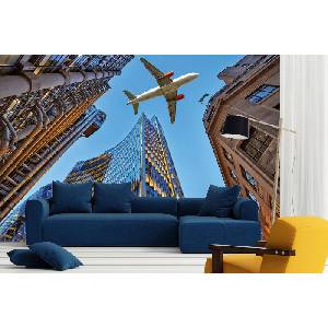 DIMEX ART Самозалепваща се флизелинова фототапета реактивен самолет 375 x 250 см