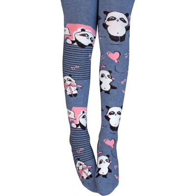 Wola Dievčenské pančuchy PANDA SRDIEČKA modré