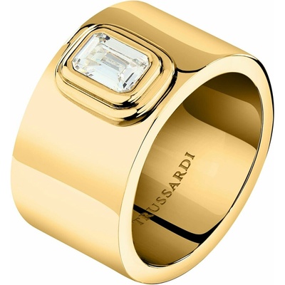 Trussardi pozlacený prsten z oceli T Design TJAYV0201