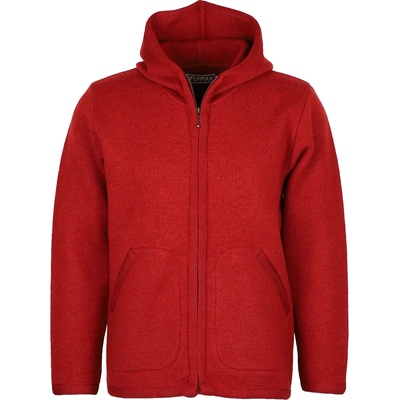 Flomax Мъжко вълнено яке Flomax Hooded Jacket Wool jacket - Mohnrot Melange - размер S (005-4661-0611)