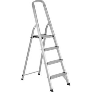  Стълба сгъваема, 4 стъпала, 84 см, 150 кг, Al, EN 131 (STEP 104A)