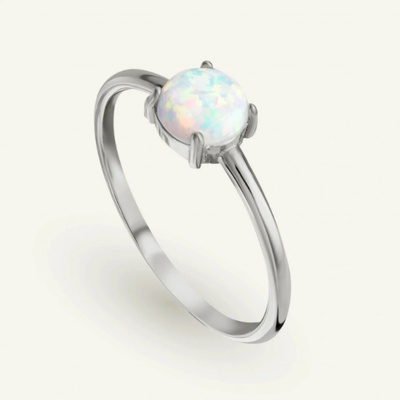 SilveAmo Střírbný prsten Světle modré očko obvod KK2OPB1186 16 5