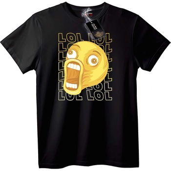 NOONEBRAND Тениска LOL Мем Лице - M, Black