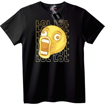 NOONEBRAND Тениска LOL Мем Лице - M, Black