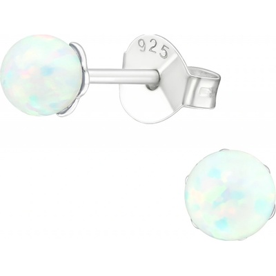 Olivie kuličky s bílým opálem 4016