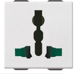 Vimar 09257 2P+E13A SICURY multistandard outlet white Мултистандартен контакт 2M NEVE UP (09257)