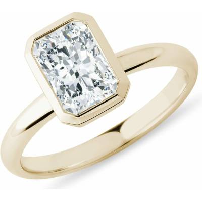 KLENOTA Prsten ze žlutého zlata s radiant diamantem R1048753