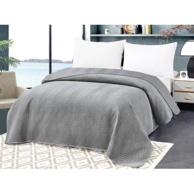 Textilomanie Šedý sametový přehoz na postel ARROW VELVET 200 x 220 cm