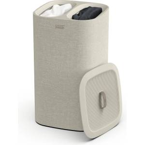 Joseph Joseph Tota 60 Liter Laundry Sorting Basket with Lid, 2 Removable Laundry Bags with Handles, Ecru Beige - 50019 (50019)