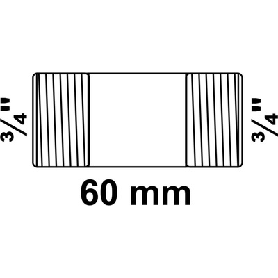 Dvojitá potrubní vsuvka Kirchhoff 26,4 mm (vnější závit 3/4 ) x 60 mm pozinkovaná