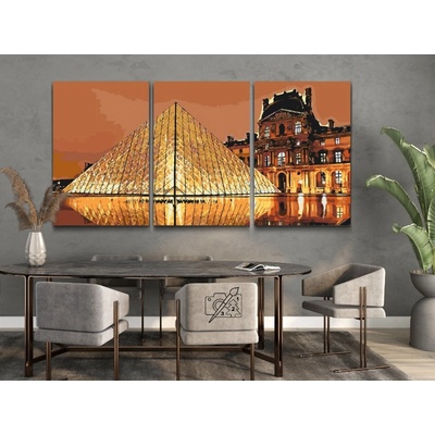 Vymalujsisam cz Malování podle čísel Louvre sada 3ks Rámování Pouze srolované plátno