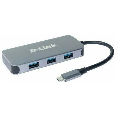 Докинг станция D-Link DUB-2335, от USB C към 1x USB C(PD), 3x USB A, 1x HDMI, 1x RJ45, сива (DUB-2335)