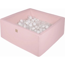 MeowBaby Baby foam square ball pit 90 x 90 x 40 cm with 300 balls cotton light pink