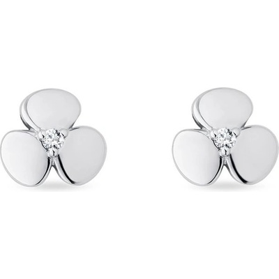 Klenota náušnice trojlístok s diamantmi k0636022