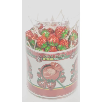 Super bubble lízátka jahodová 100 x 17 g