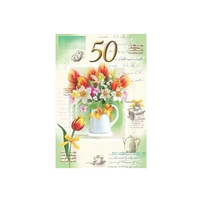 Pohľadnica - 50 kvety vo váze