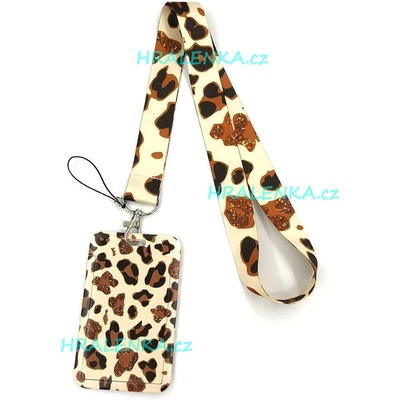 Šňůrka na krk 22459 s cedulkou vzor Leopard