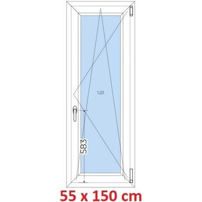 Soft Plastové okno 550 x 1500 mm otevíravé a sklopné Dub bahenní
