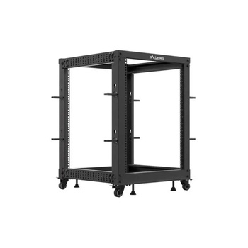 Lanberg отворена стойка 19" 15U 600x600-1100 регулируема черна (or01-6115-b)