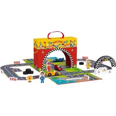 Tooky Toy Závodní dráha v kufříku 34 ks