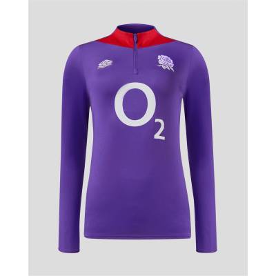 Umbro England Rugby Mid Layer Top 2024 Womens - Violet/Red