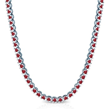 SAVICKI Тенис колие Luminy 3, 8 мм: бяло злато, рубини