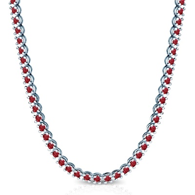 SAVICKI Тенис колие Luminy 3, 8 мм: бяло злато, рубини