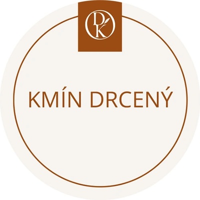 Davídkovo koření Etiketa Kmín český drcený béžová průměr 4,5 cm 1 ks