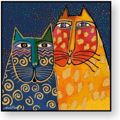 EGAN LAUREL BURCH FANTASTIC FELINES Obrázek "GATTO modrá 70 × 70 cm