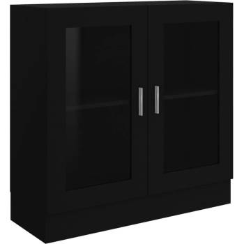 shumee Vitrína, čierna 82,5x30,5x80 cm, drevotrieska