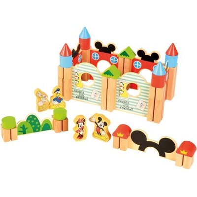 Derrson Dřevěné Velké kostky 60 ks Mickeyho hrad