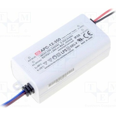 MEAN WELL APC-12-700 Napájecí zdroj: spínaný; LED; 12,6W; 9÷18VDC; 700mA; 90÷264VAC