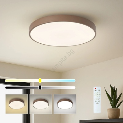 Brilagi - LED плафон с възможност за димиране POOL LED/60W/230V 3000-6000K 50 cm кафяв + с дистанционно управление (BG3739)