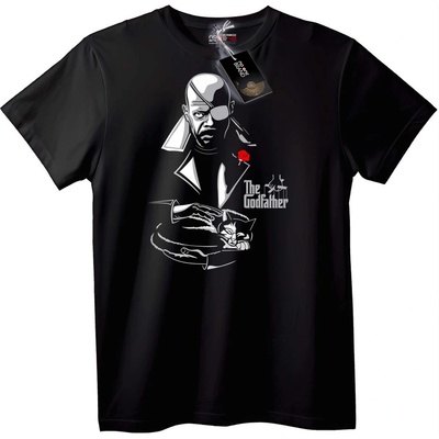 NOONEBRAND Тениска Кръстникът Котка - M, Black