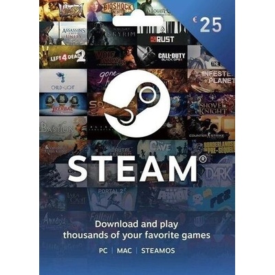 Valve Steam predplatená karta 25 €