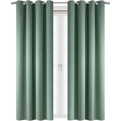 BytoTex Zatemňovací závěs s kroužky L769, 140 x 250 cm-zelený
