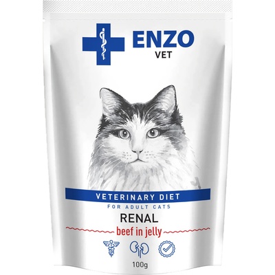 ENZO VET Renal с говеждо месо в желе за котки 100 г