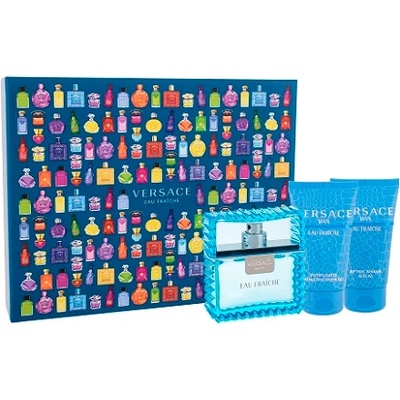 Versace Man Eau Fraiche подаръчен комплект Man Eau de Toilette 50 ml + душ гел 50 ml + балсам за след бръснене 50 ml