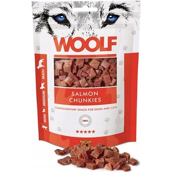 Woolf Salmon Chunkies Maškrta pre Psa Losos 100 g