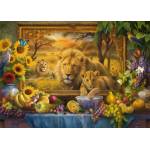 Dino - Puzzle Lions in the painting - 1 000 piese