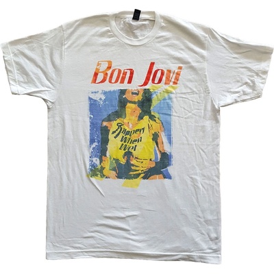 Bon Jovi tričko Slippery When Wet Original Cover biele