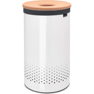 Brabantia Кош за пране Brabantia 90300241, 60 л, Корков капак, Пълнене без отваряне, Вентилационни отвори, Бял (90300241)