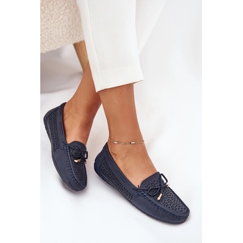 Boto Dámské mokasíny s květinovým vzorem a šněrováním modré Mirisa modrá